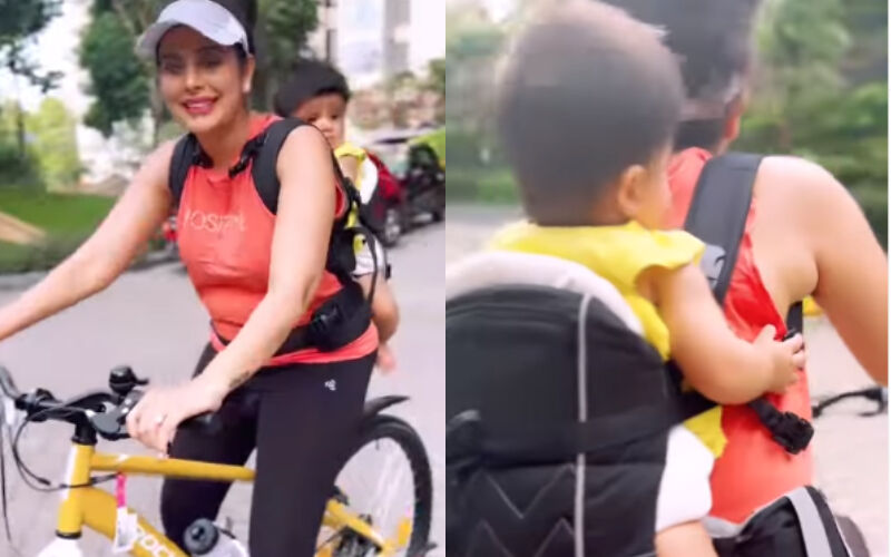 Charu Asopa Gets Brutally TROLLED As She Goes Cycling With Little Daughter Ziana Tied To Her Back: 'That's So Dangerous'