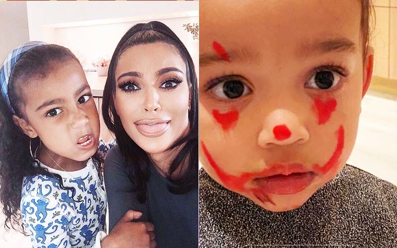 Kim Kardashian’s Daughter North Practices Clown Makeup On Younger Siblings, Baby Chicago Isn’t Impressed
