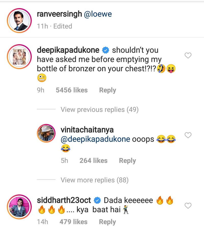 You simply shouldn't miss Deepika Padukone's reaction on Ranveer Singh's  Instagram post!