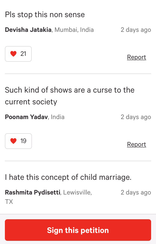 comments on the petition