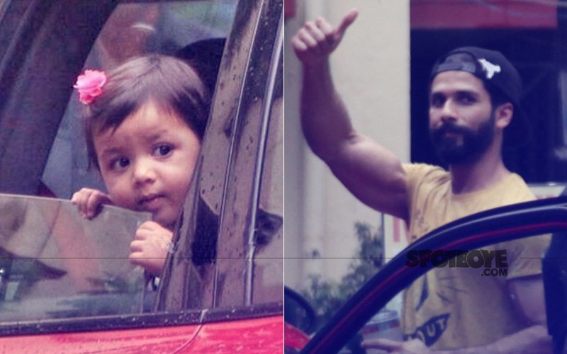 PICS: Baby Misha Comes To Pick Up Parents, Shahid Kapoor & Mira Rajput From Their Gym