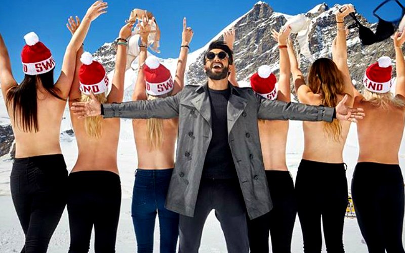 Ranveer Singh poses with topless beauties in Switzerland