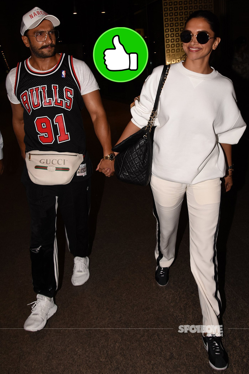 deepika padukone and ranveer singh snapped at the airport