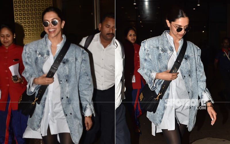 Deepika Padukone Opts For A Chic Look, As She Returns To India After Witnessing The Wimbledon Finals