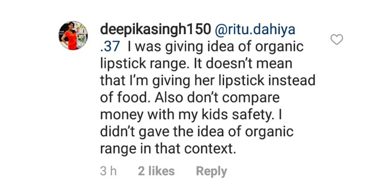 deepika singh replies to a troll on instagram