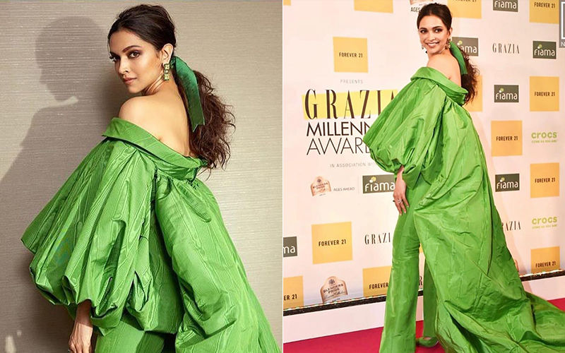 Deepika Padukone Trolled For Her Ballooney Green Outfit At Grazia Millennial Awards 2019; Netizens Call Her 'Patta Gobhi' And ‘Grasshopper’