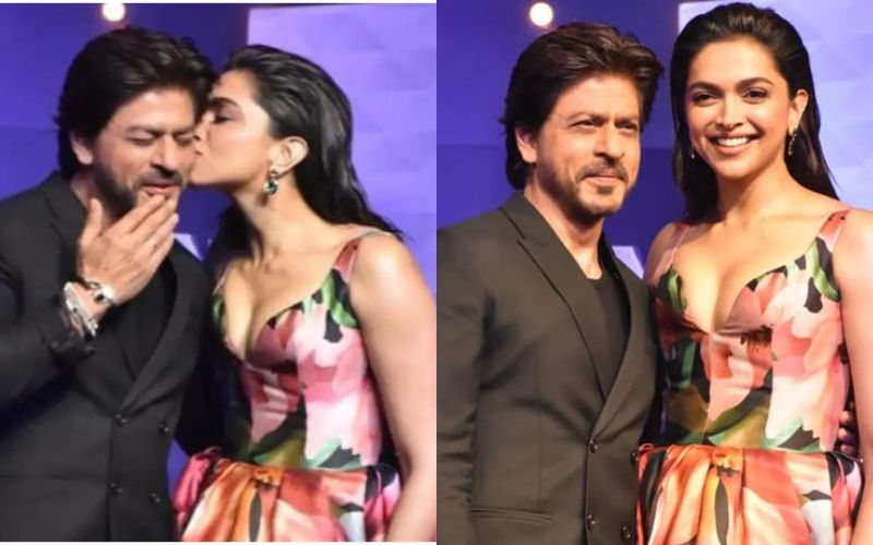 Deepika Padukone Blushes As She Plants A KISS On Shah Rukh Khan’s Cheeks; Actor Sings 'Aankhon Mein Teri' For Her At Pathaan's Success Event-See VIDEO