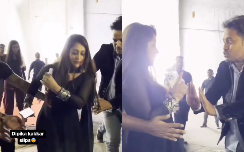 Dipika Kakar Brutally TROLLED For Getting Angry At A Man Who Tried To Stop Her From Falling; Netizen Says, ‘Unnecessary Attitude, Girne Dena Tha Isko’