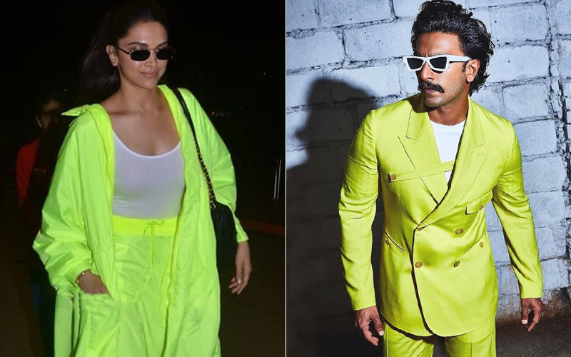 Deepika Padukone Takes Style Tips From Hubby Ranveer Singh; Opts For Neon Separates At The Airport