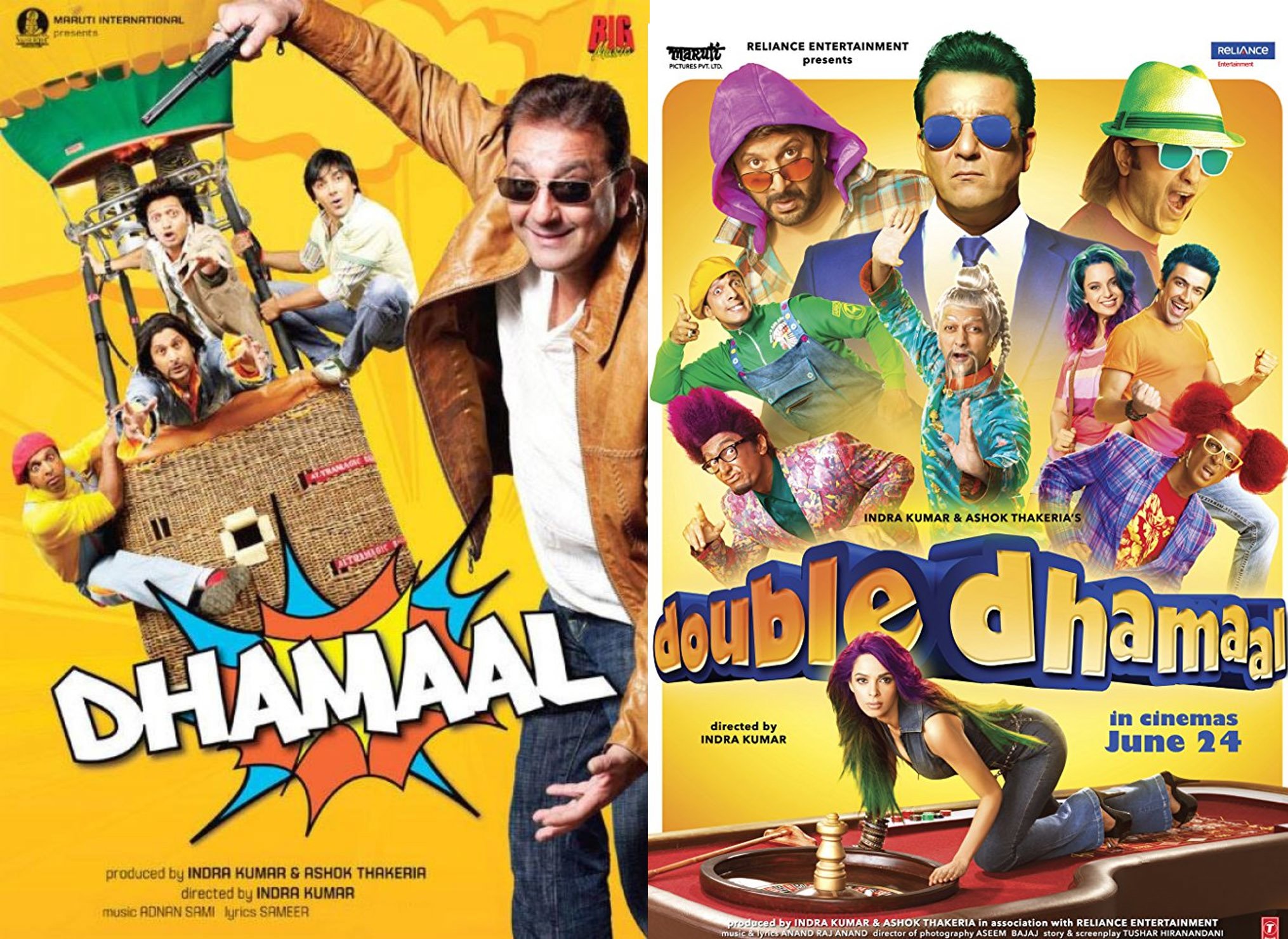 dhamaal and double dhamaal poster