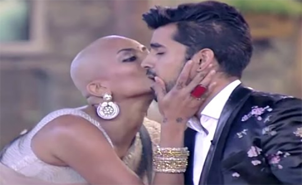 diandra soares kisses gautam gulati in bigg boss show on screen