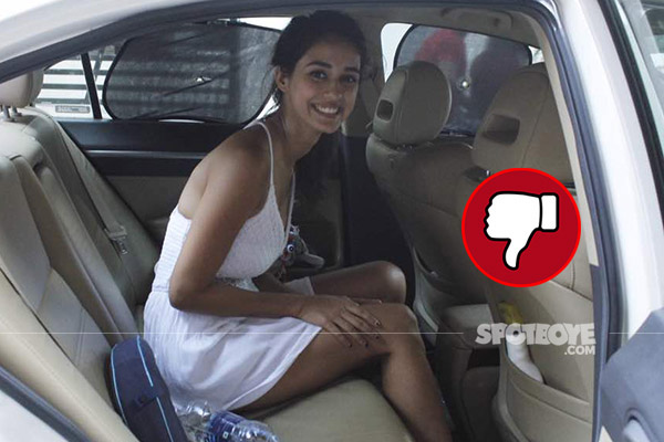 disha patani snapped in bandra in a plain white dress