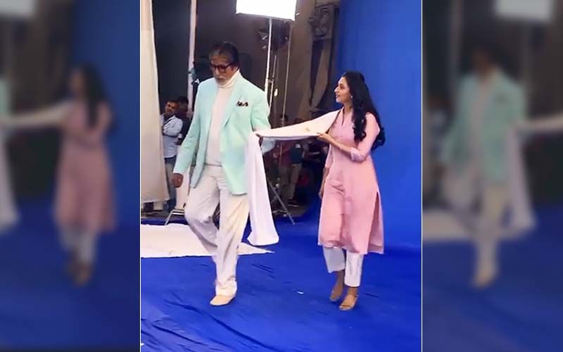 Amitabh Bachchan Holds Divyanka Tripathi's Dupatta As The Latter Seems Starstruck- WATCH HILARIOUS VIDEO