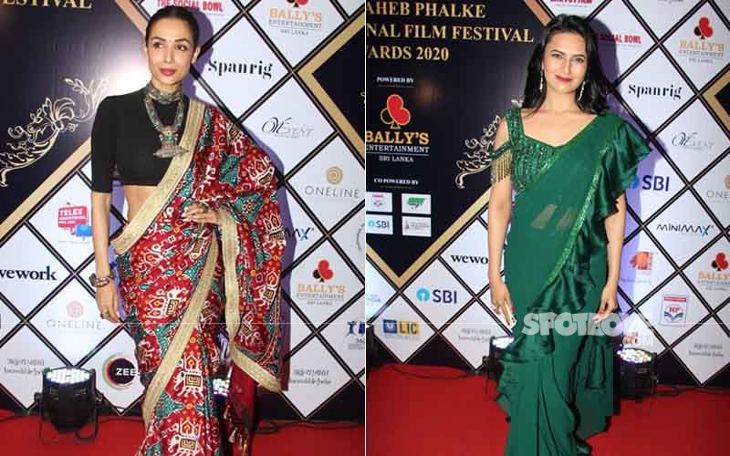 Dadasaheb Phalke International Awards 2020: Divyanka Tripathi's Ruffle Saree And Malaika Arora’s Printed One Spell FASHION DISASTER