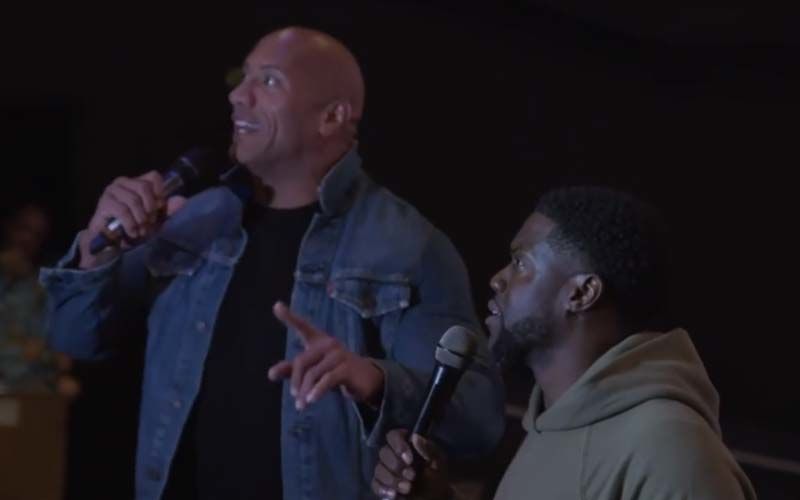 Dwayne Johnson-Kevin Hart Make A Surprise Appearance At Theater Playing Jumanji; Give Goodies, Snacks- VIDEO