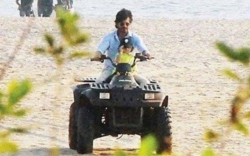 SRK-AbRam enjoy a quad bike ride in Goa