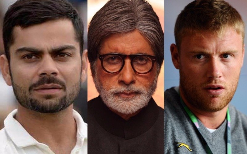 Amitabh Bachchan fights with Andrew Flintoff for Virat Kohli