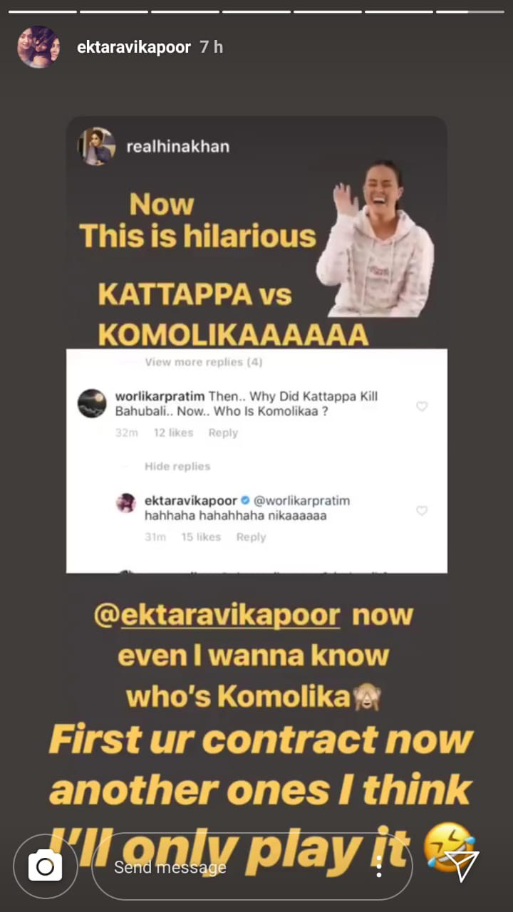 ekta kapoor instagram story