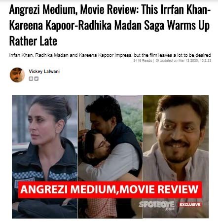 When will 'Angrezi medium' movie release on Netflix or