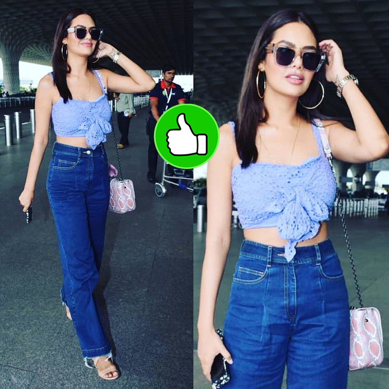 esha gupta snapped at the airport