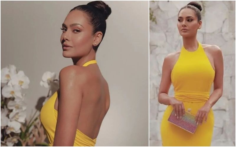 Esha Gupta Goes Braless, As She Poses In A Sultry Yellow Backless Gown; Fans Say, ‘A Million Dollar Pic’- Check It Out