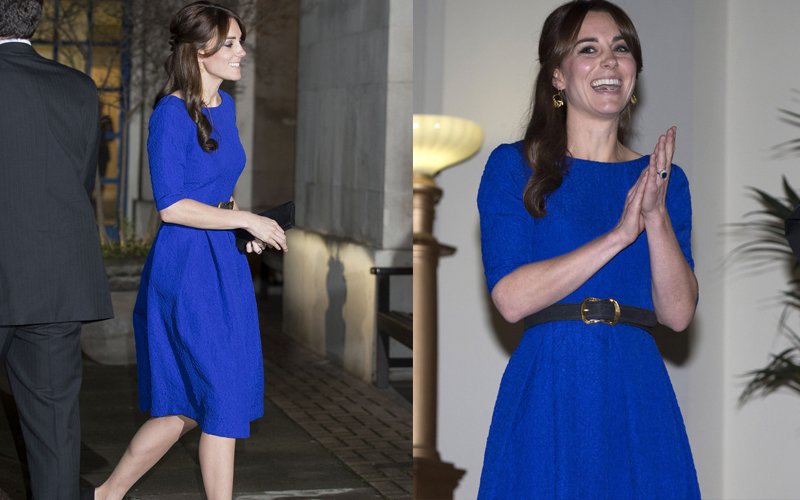 Kate wears an Indian designer while hosting students from India and Bhutan