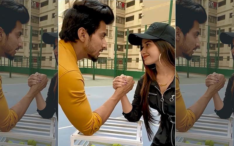 Jannat Zubair Beats TikTok Star Faisal Shaikh In An Arm-Wrestling Match; Faisu Is Too Distracted Looking At Her-VIDEO