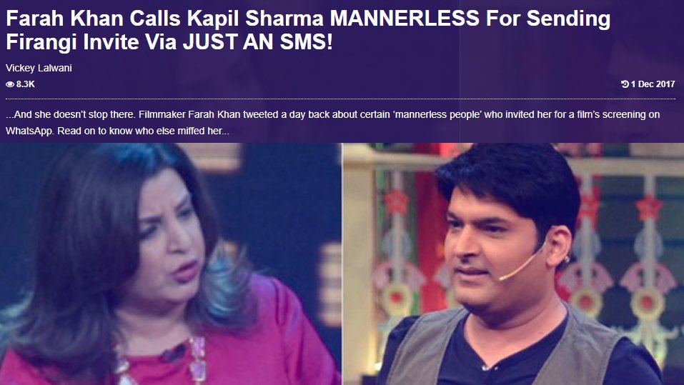 farah khan pissed with kapil sharma