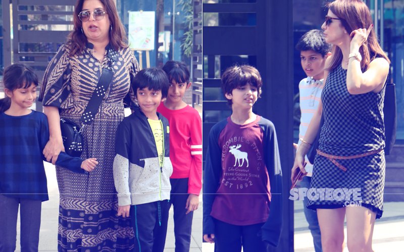 Sussanne Khan & Farah Khan Spotted With Kids In The City, Here Are Some Of Their Pictures From Yesterday...