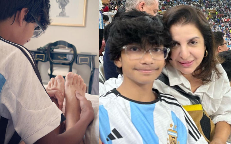 AWW! Farah Khan’s Son Czar Presses Her Feet After They Watch FIFA World Cup Final; Fans Say, ‘Sud Ke Saath Wasooli’
