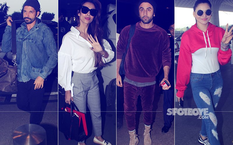 Farhan Akhtar, Malaika Arora, Ranbir Kapoor & Urvashi Rautela Rock The Airport Look In Style