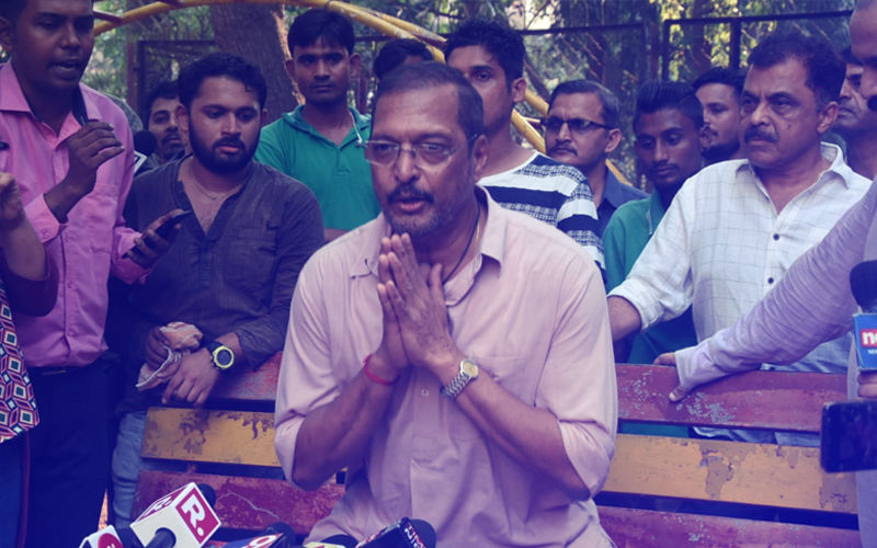 Nana Patekar Evades Media Outside His Building; Says, “Please Leave, My Lawyer Has Forbidden Me To Speak”
