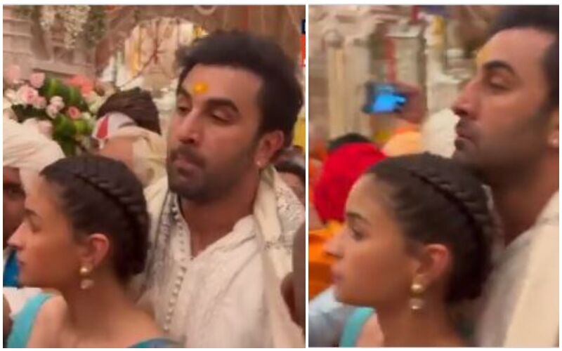 Ranbir Kapoor Takes Care Of Wife Alia Bhatt And Protects Her From Crowd Inside Ayodhya's Ram Mandir - WATCH VIDEO