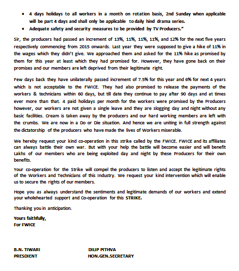 fwice sends a letter to amitabh bachchan