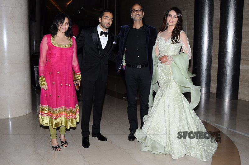 gaurav gupta and mandana karimi with guests during their wedding