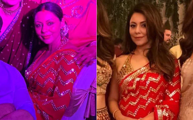 Gauri Repeats Her Red-Gold Saree At Kolkata Family Wedding; Netizens Applaud Mrs. Khan!