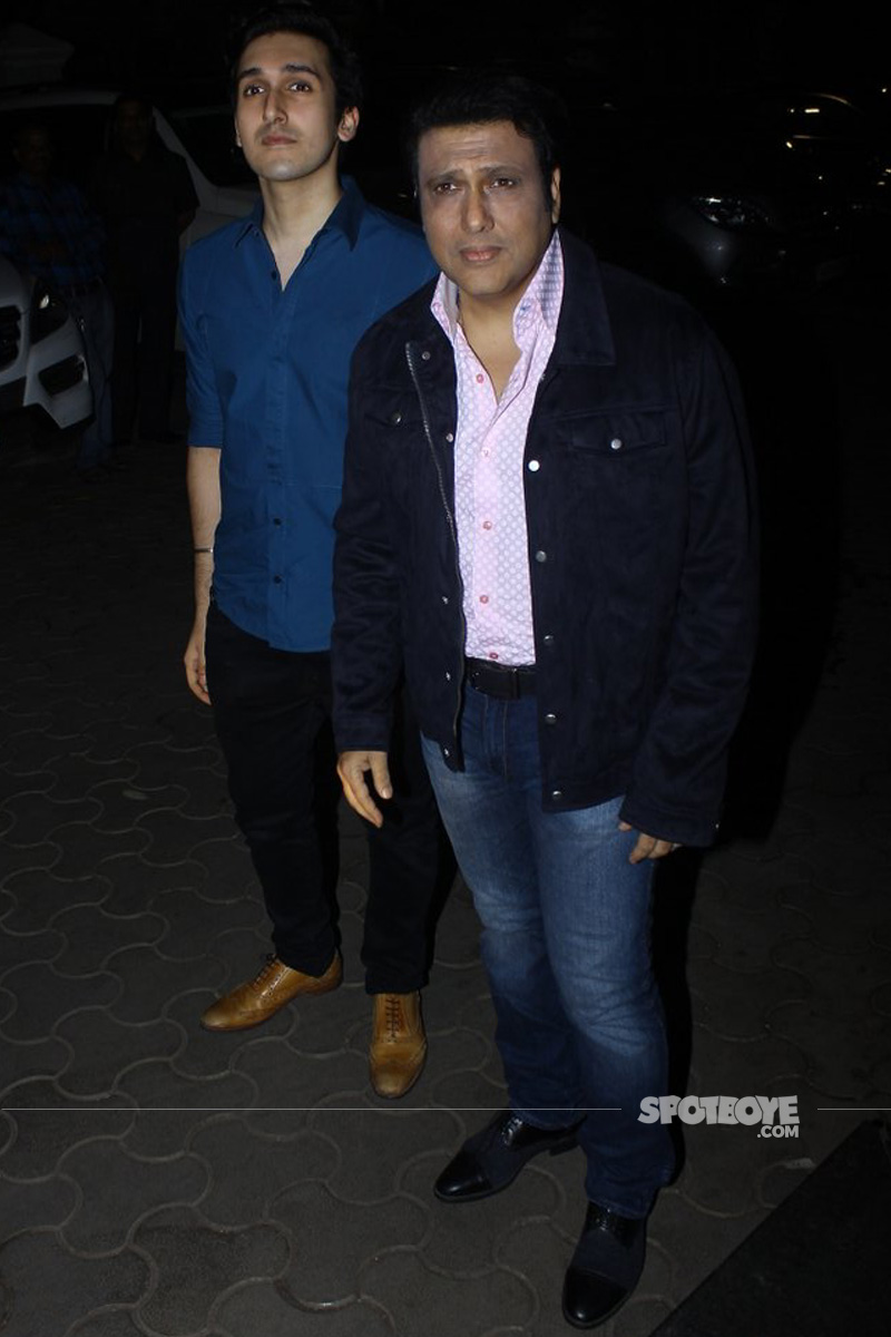 govinda arrives with son yashvardhan at tubelight screening