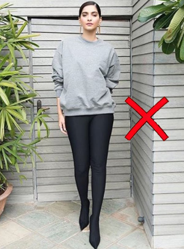 sonam kapoor in grey sweatshirt