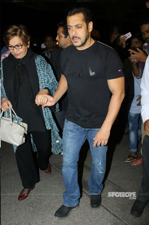 helen with salman khan at the airport departing for iifa