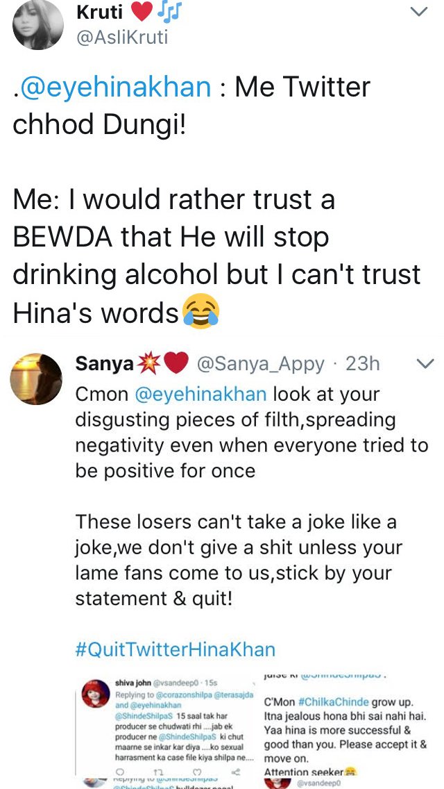 hina khan trolled on twitter by shilpa shinde fans