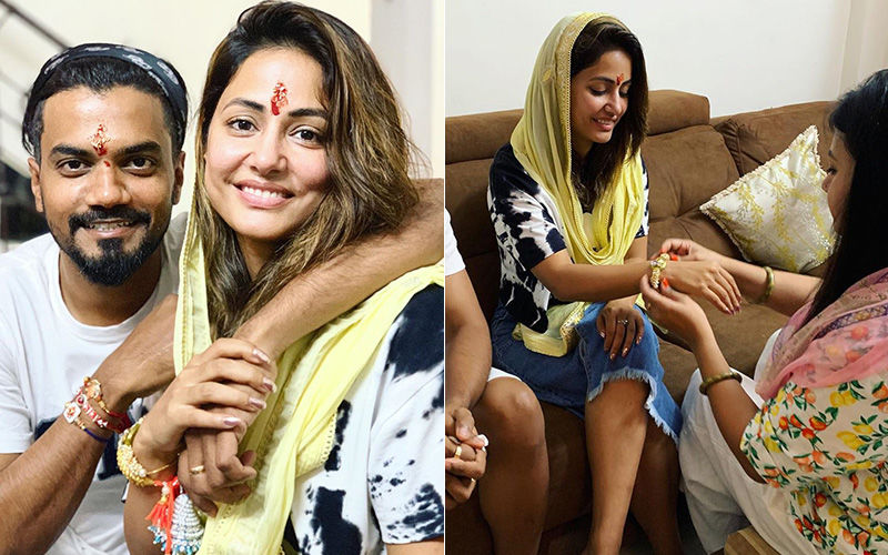 Rakshabandhan 2019: Rocky Jaiswal's Sisters Tie Rakhi On "Bhabhi" Hina Khan's Wrist - Pictures Inside