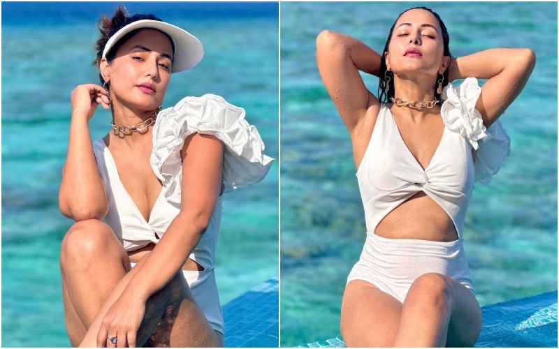 Hina Khan Gets BRUTALLY Trolled As She Sizzles On Maldives Beach In A White Monokini; Netizens Say, 'Famous Hone Ke Bad Kapde Kharidne Ke Paise Khatm’