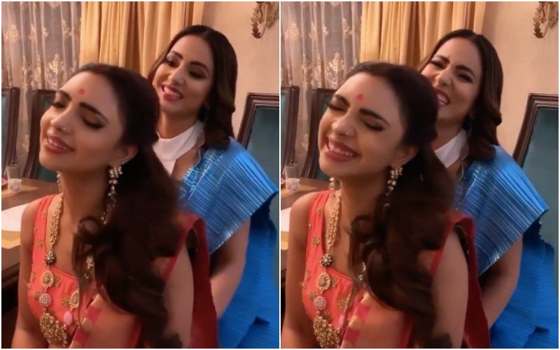 Kasautii Zindagii Kay 2's Hina Khan Gives A Naughty Back Massage To Co-Star Pooja Banerjee As She Oohs And Aahs – VIDEO