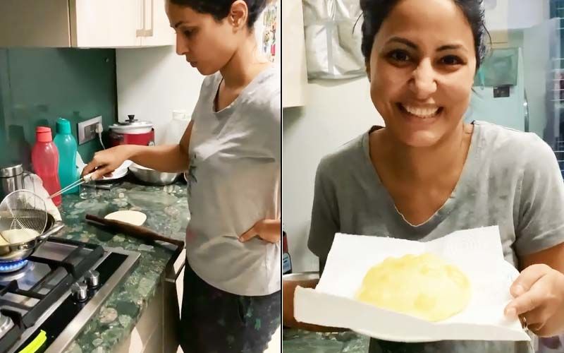 Hina Khan Makes Her First-Ever Bhatura; Makes A Rookie Mistake, Calls It ‘Phooli Hui Puri’ Instead-WATCH
