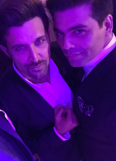 hrithik roshan and karan johar at a wedding in london