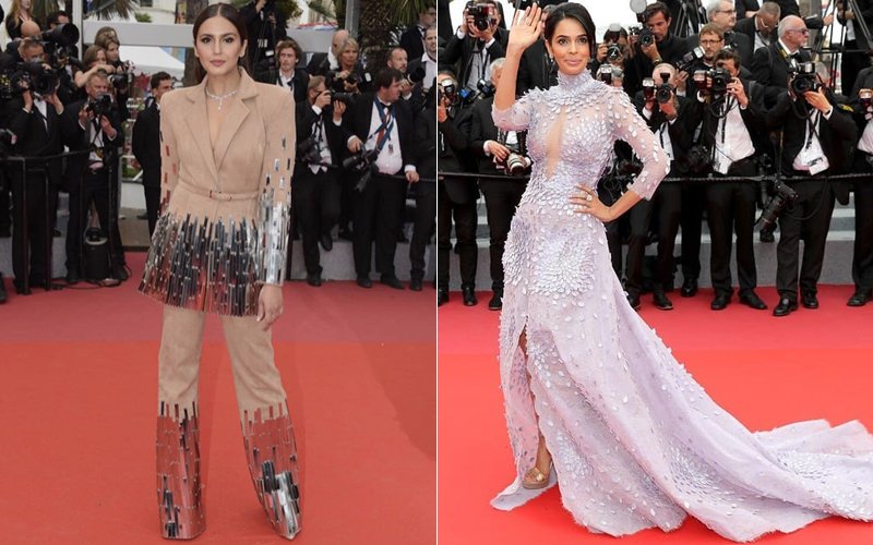 huma qureshi and mallika sherawat at cannes film festival 2018