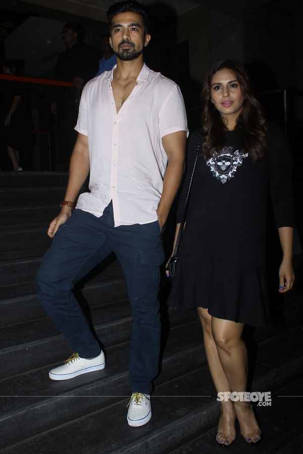 huma qureshi with brother saqib saleem snapped at tubelight screening