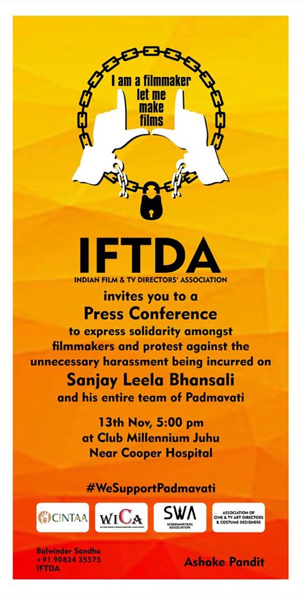 iftda extend their support to team padmavati