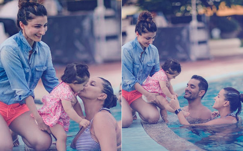 Inaaya's 1ST Birthday: Neha Dhupia's Pool Fun With The Cutesy Li'l Princess