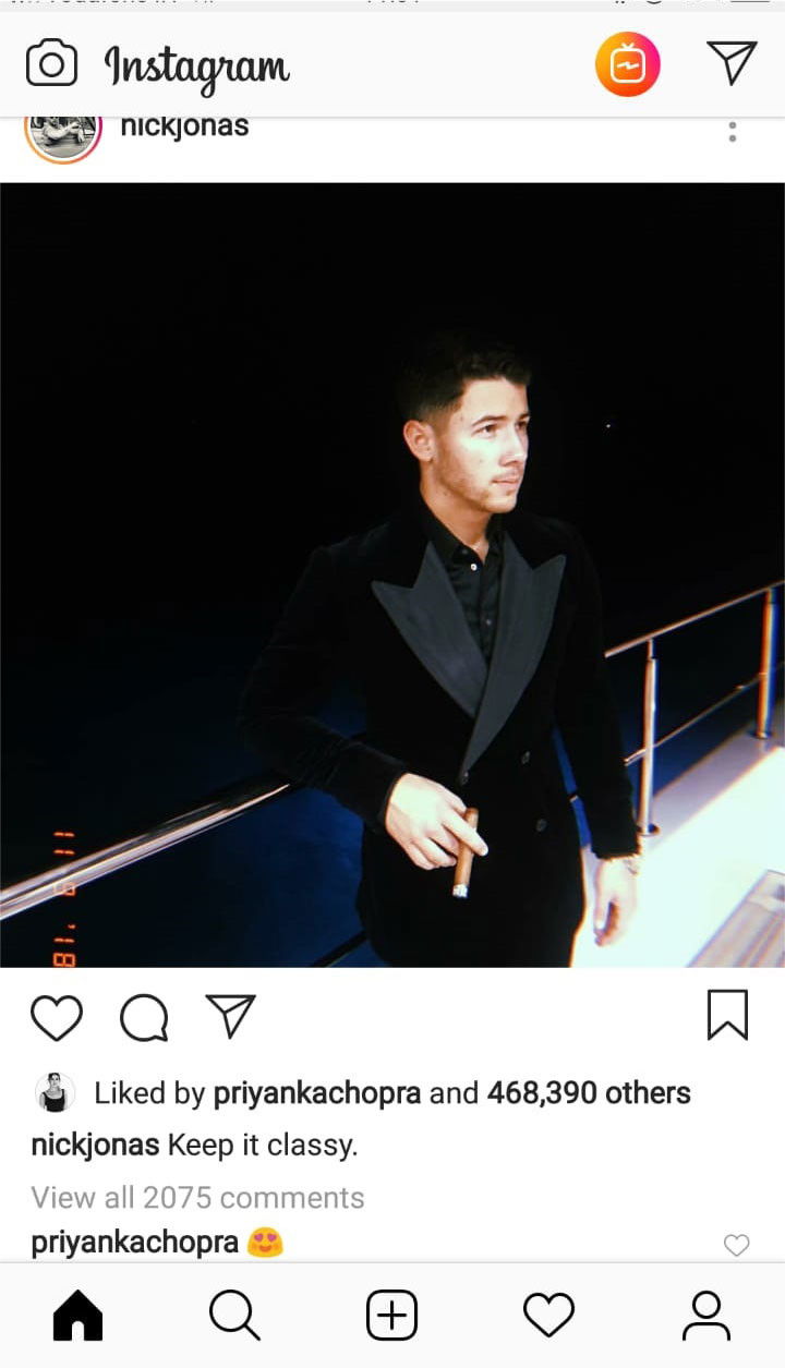 priyanka post to nick jonas